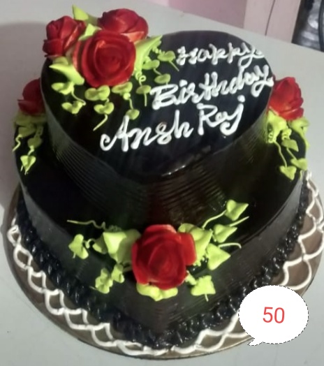 2 LAYER HEART CHOCOLATE CAKE