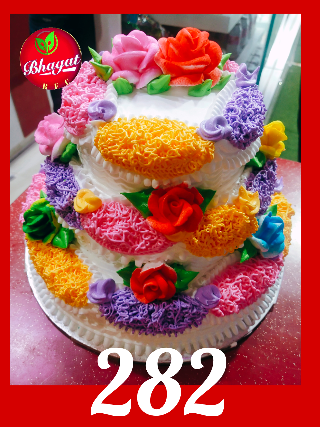 3 LAYER COLOURFULL CAKE
